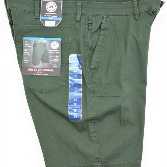 New Weatherproof  Size 42 Men's Ripstop Utility Shorts 10" Inseam Ivy Green WP - Picture 7 of 12